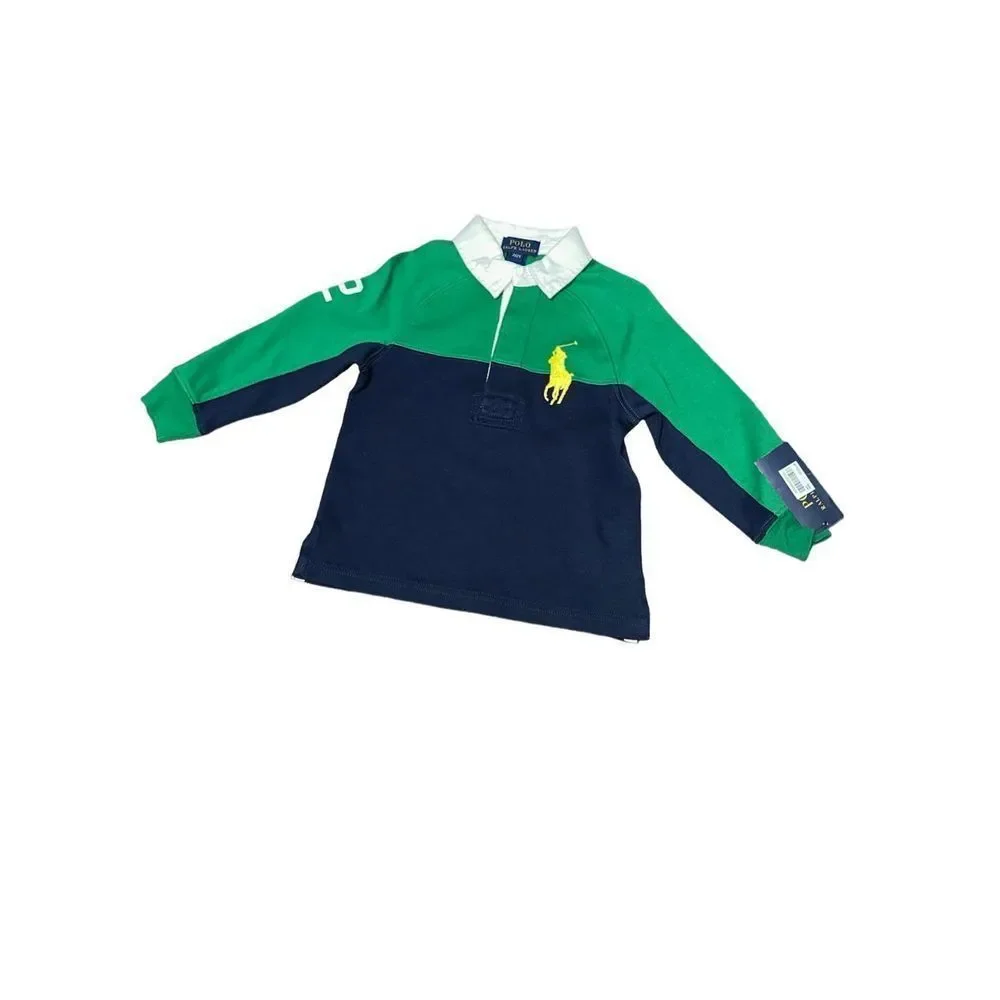 NEW WITH TAGS POLO Ralph Lauren Color Block Shirt Big Boys sz 2T